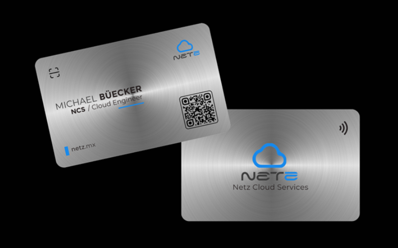 Tarjeta de presentación inteligente WowCard diseñada para NETZ en Cancún